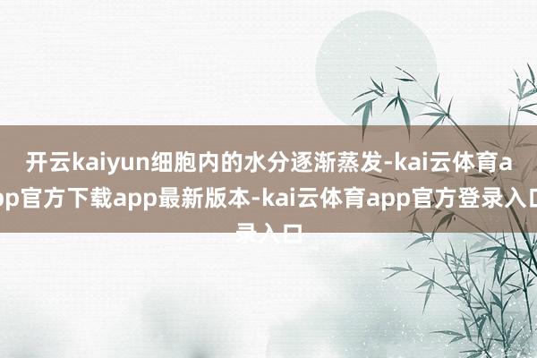 开云kaiyun细胞内的水分逐渐蒸发-kai云体育app官方下载app最新版本-kai云体育app官方登录入口