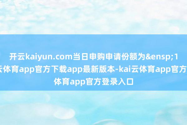 开云kaiyun.com当日申购申请份额为&ensp;175-kai云体育app官方下载app最新版本-kai云体育app官方登录入口