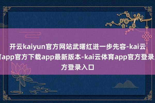 开云kaiyun官方网站 武曙红进一步先容-kai云体育app官方下载app最新版本-kai云体育app官方登录入口