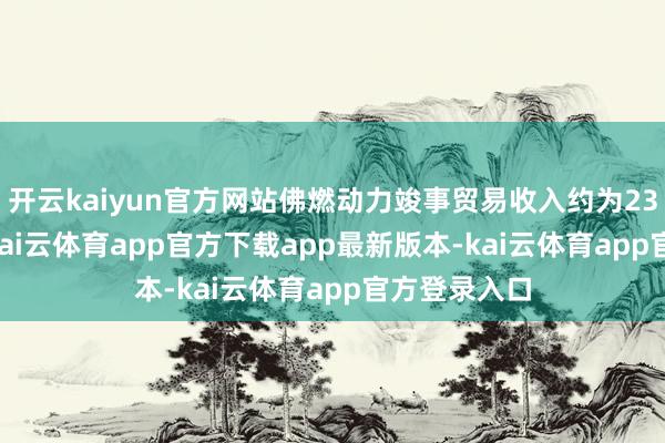 开云kaiyun官方网站佛燃动力竣事贸易收入约为235.01亿元-kai云体育app官方下载app最新版本-kai云体育app官方登录入口